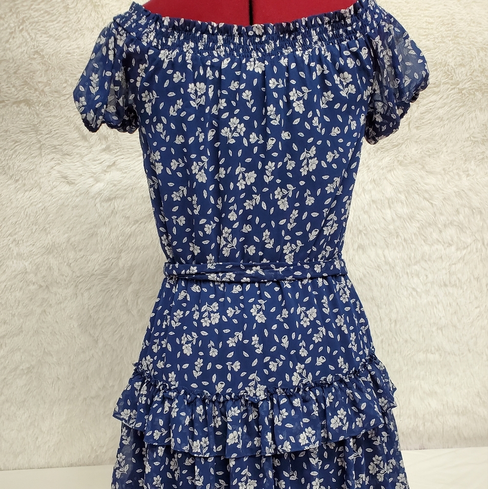 Ralph Lauren Floral Crinkle Georgette Dress NWT